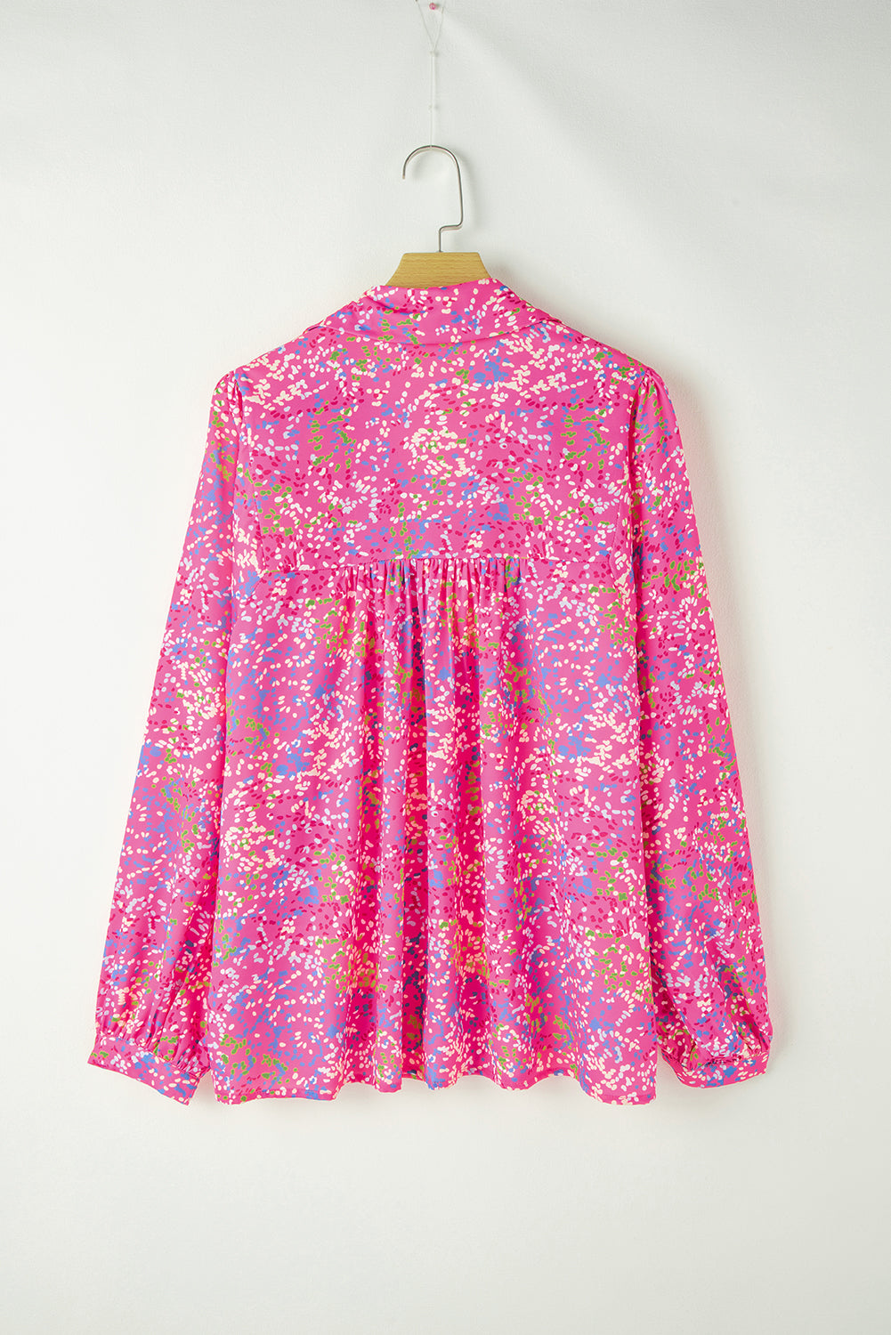 Pink V Neck Babydoll Blouse
