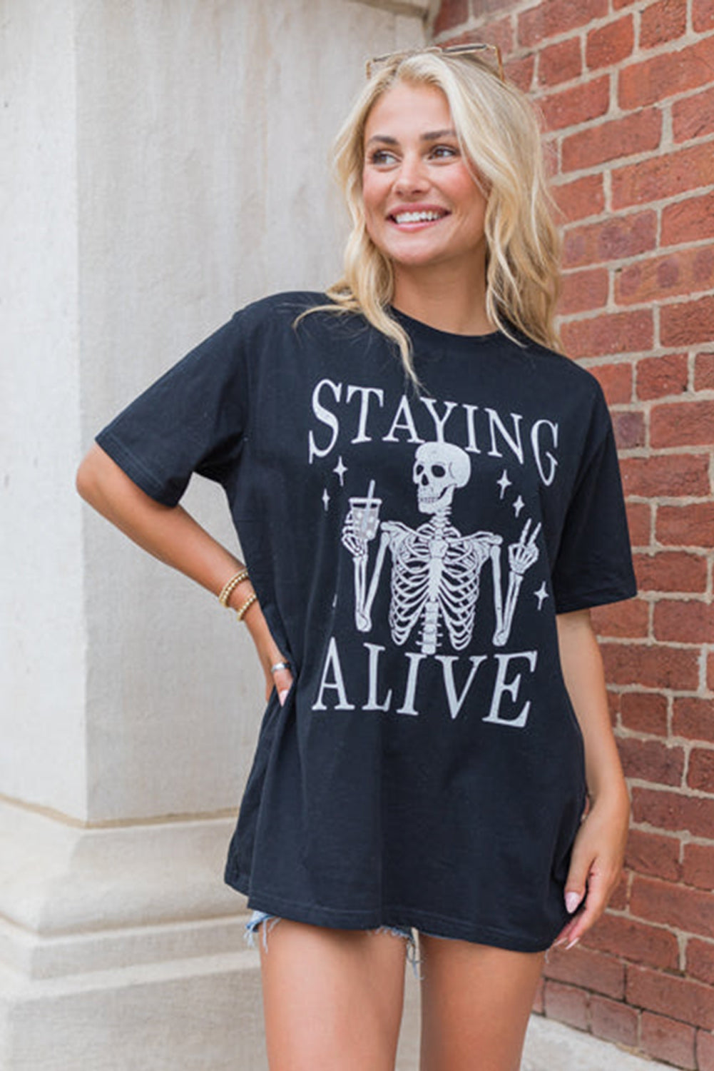 Staying Alive Black Tee