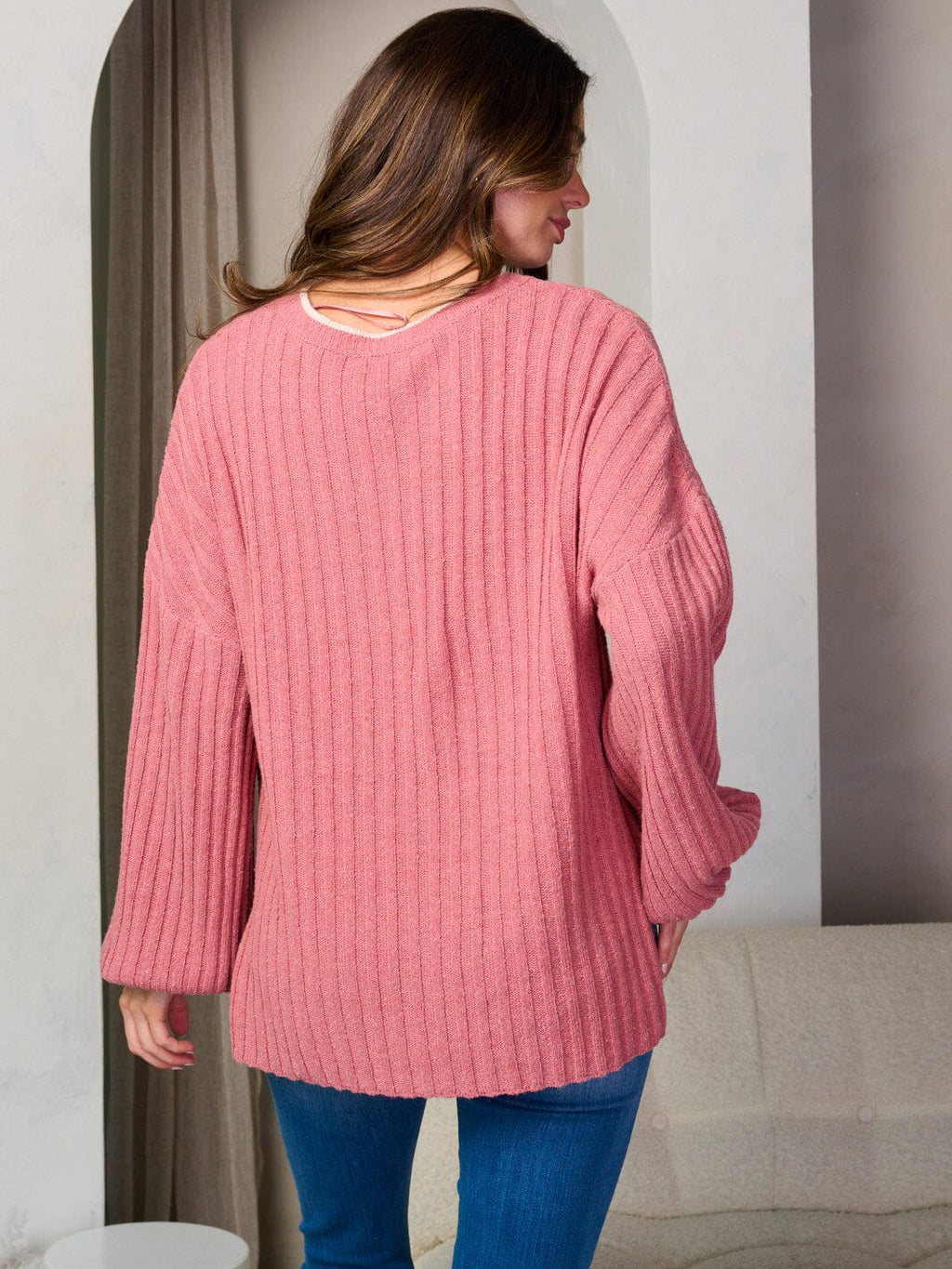 Rose Long Sleeve Knit Sweater